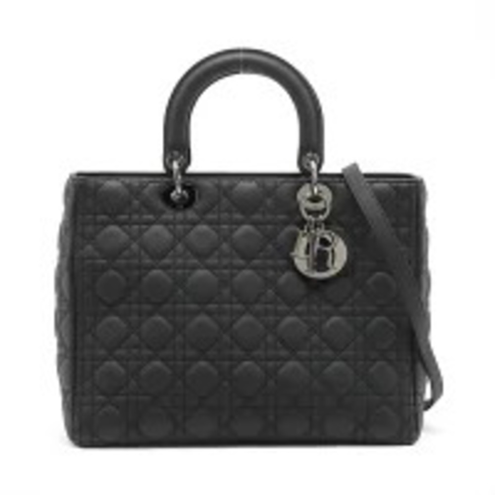 Christian Dior Lady Matte Handbag Black - Picture 2 of 11